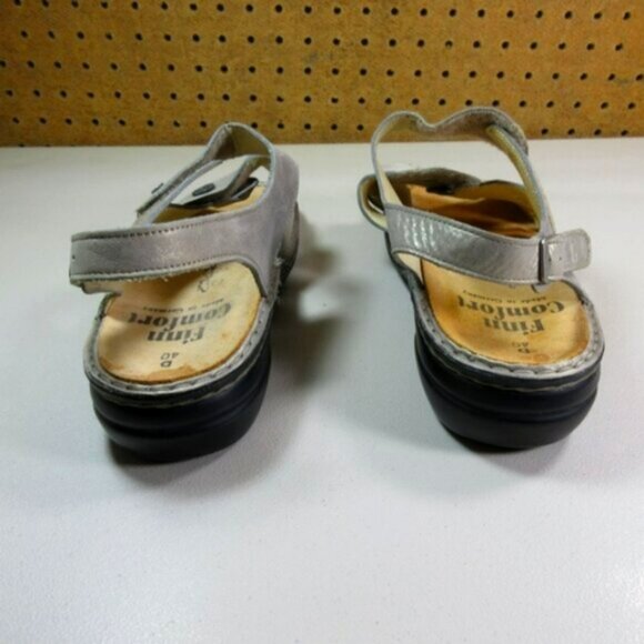 Finn Comfort womens silver Gomera metallic strappy slingback sandals 9.5 40 D - Picture 4 of 6